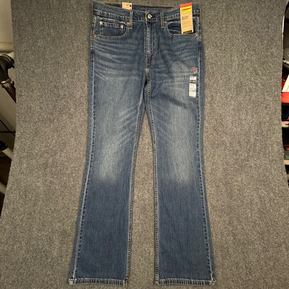 Levi's 527 Slim Bootcut Jeans Mens 34x34 Blue Eco-Ease Medium Wash Western